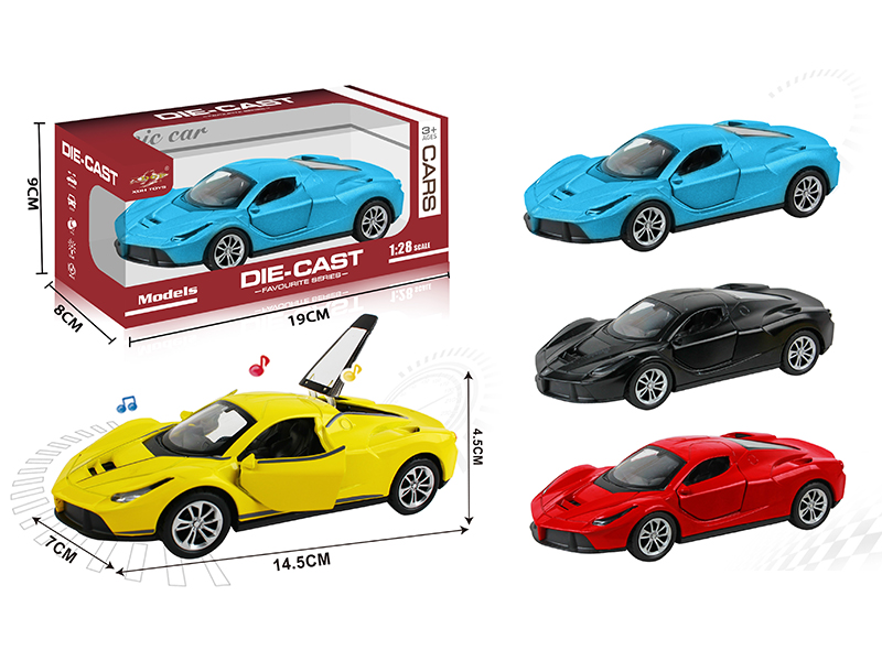 1:28 LaFerrari Open Doors Alloy Pull Back Car With Light And Music