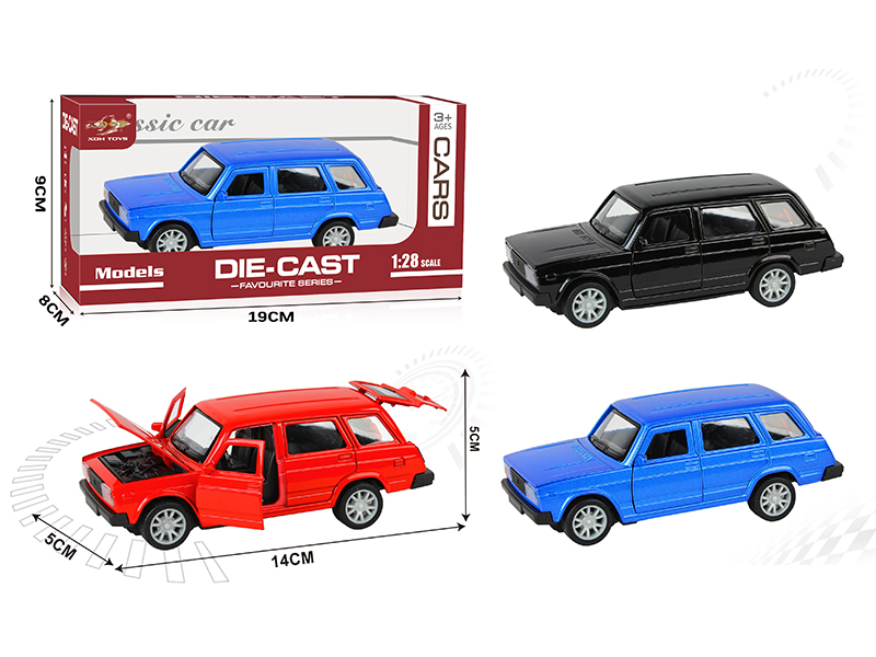 1:28 Lada Open Doors Alloy Pull Back Car