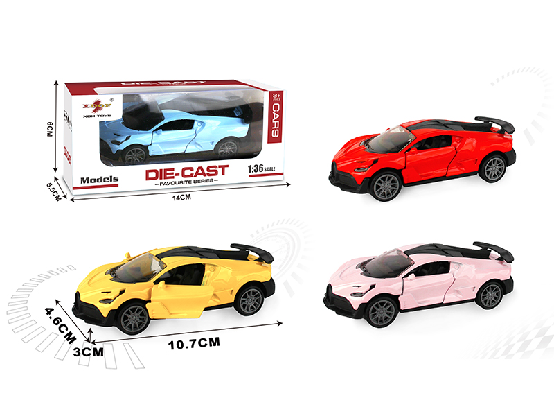 1:36 Bugatti Open Doors Alloy Pull Back Car