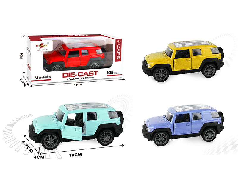 1:36 FJ Cruiser Open Doors Alloy Pull Back Car