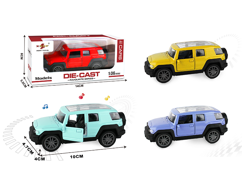 1:36 FJ Cruiser Open Doors Alloy Pull Back Car With Light And Music