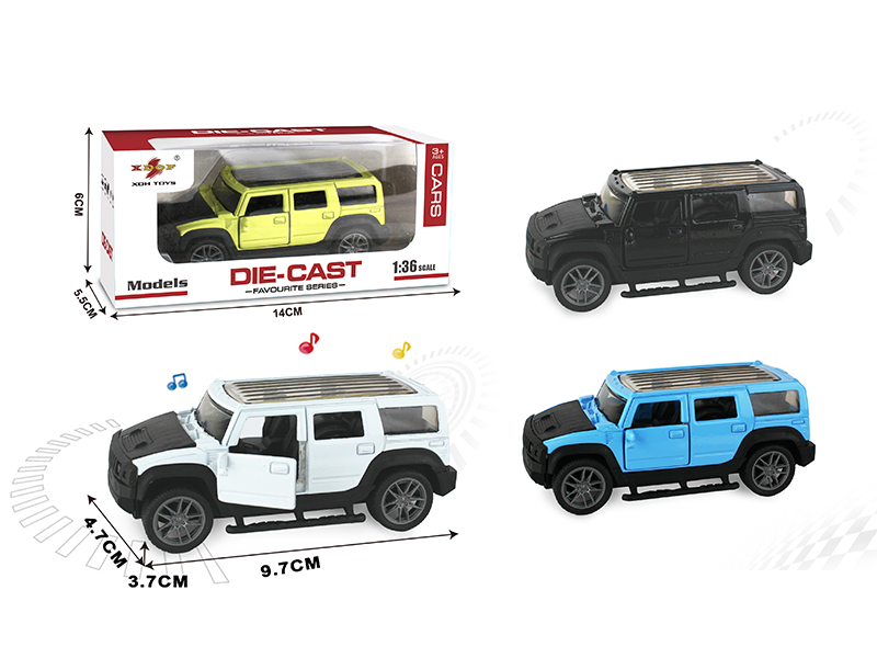 1:36 Hummer Open Doors Alloy Pull Back Car With Light And Music