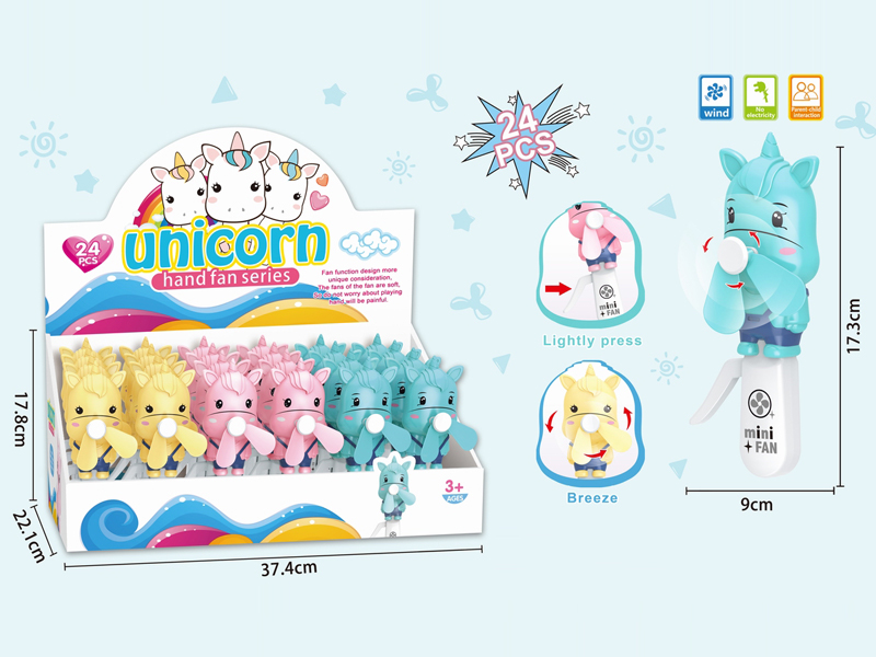 24PCS Unicorn Hand Fan