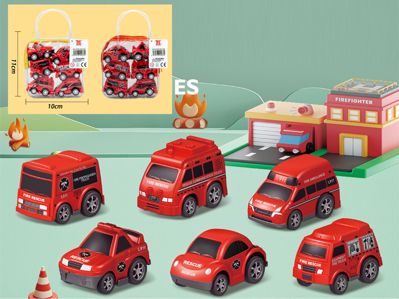 Urban Pull Back Fire Trucks