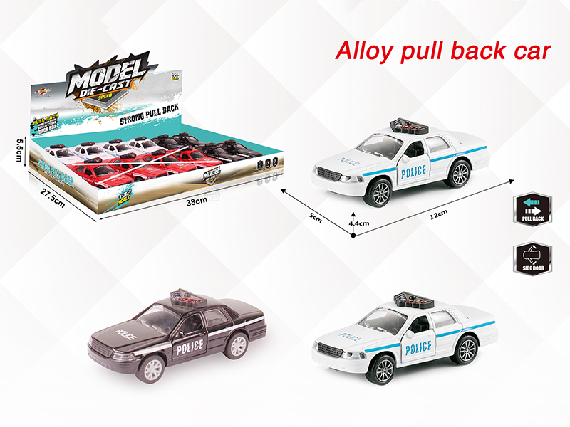 1:32  Alloy Open Doors Pull Back Police Car(12PCS)