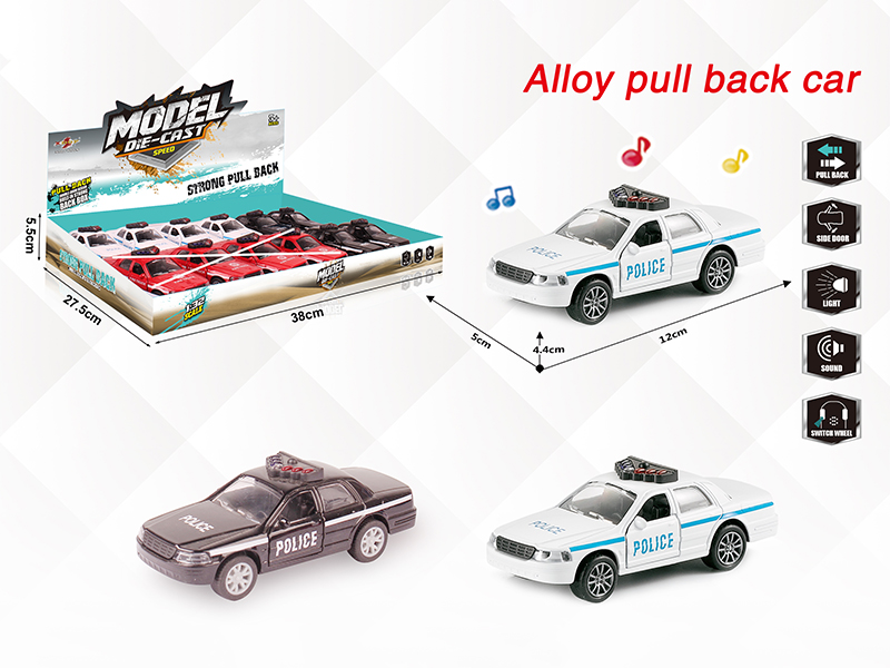 1:32  Alloy Open Doors Pull Back Police Car With Light And Music(12PCS)