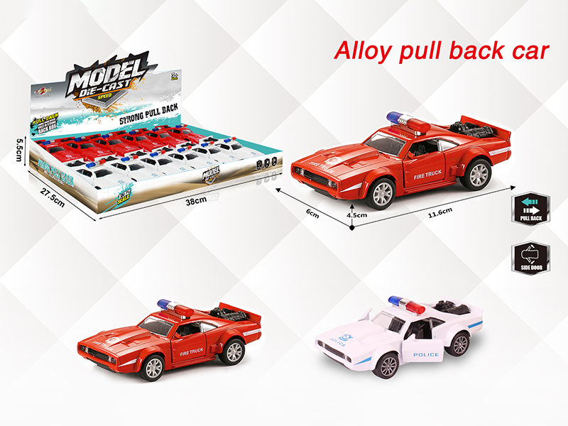 1:32 Dodge Alloy Open Doors Pull Back Police Car(12PCS)