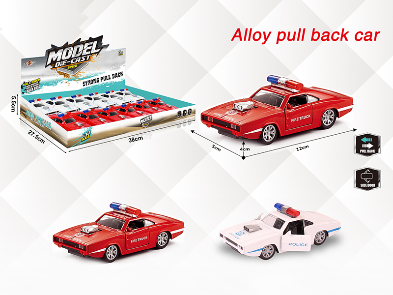 1:32 Dodge Alloy Open Doors Pull Back Police Car(12PCS)