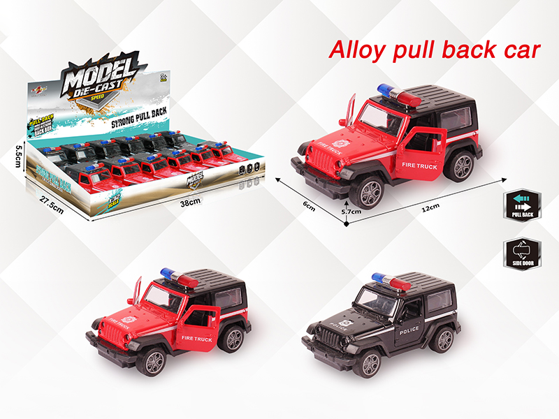 1:32 Wrangler Alloy Open Doors Pull Back Police Car(12PCS)