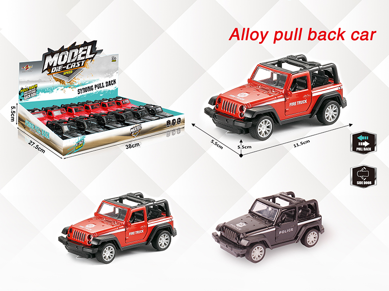 1:32 Wrangler Alloy Open Doors Pull Back Police Car(12PCS)