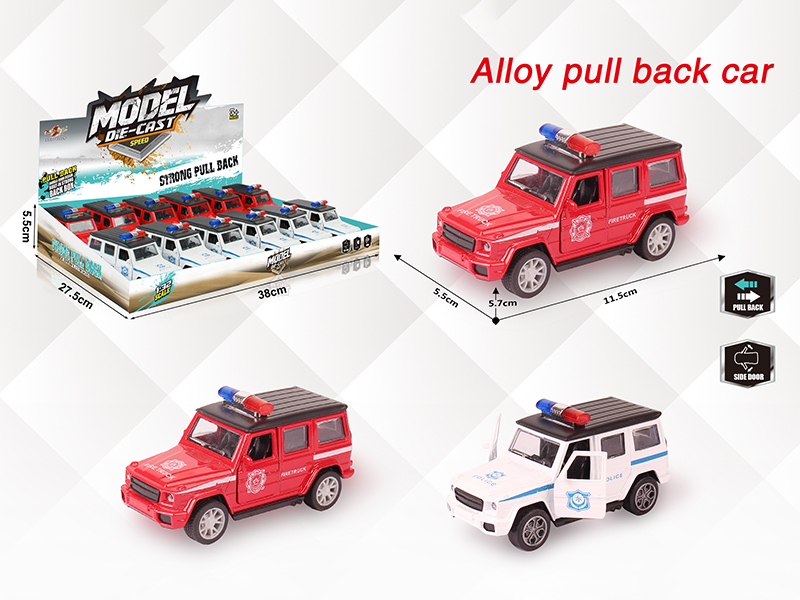 1:32 Benz G550 Alloy Open Doors Pull Back Police Car(12PCS)