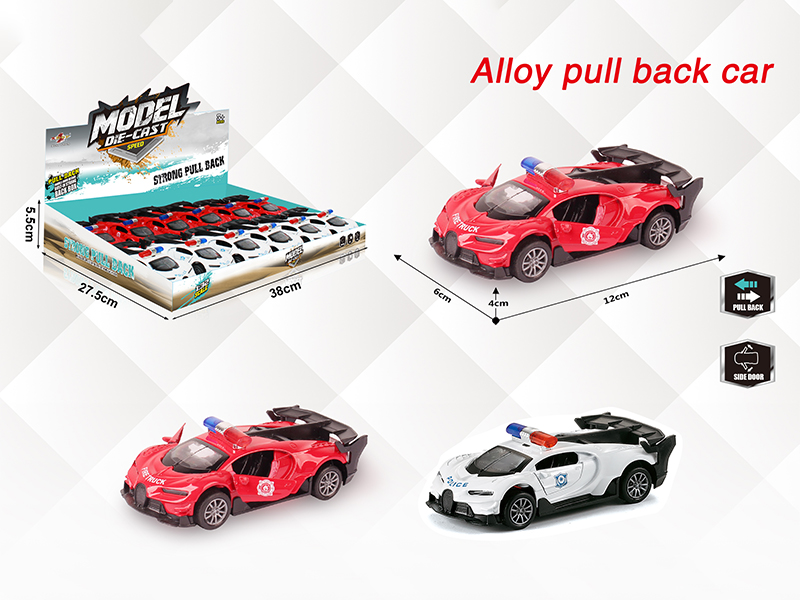 1:32 Bugatti Alloy Open Doors Pull Back Police Car(12PCS)