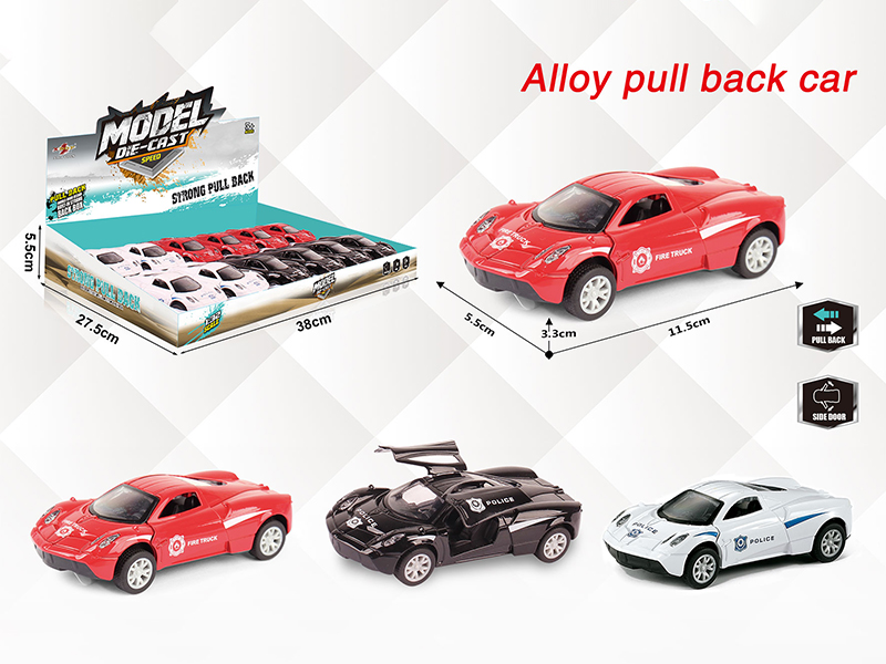 1:32 Pagani Alloy Open Doors Pull Back Police Car(12PCS)