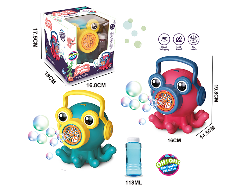 B/O Cartoon Octopus Bubble Machine