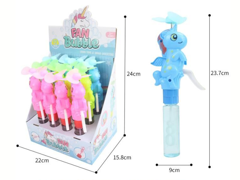 Unicorn Hand Pressure Fan Bubble Stick 12PCS