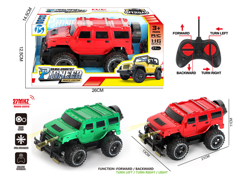 4Ch R/C Transparent Off-Road Hummer With Light