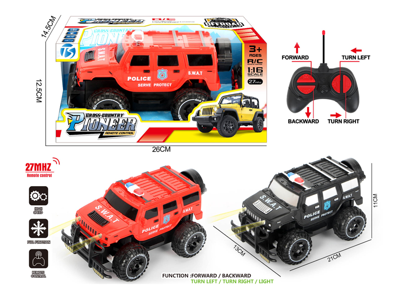 4Ch R/C Off Road Hummer Police Vehicle With Light