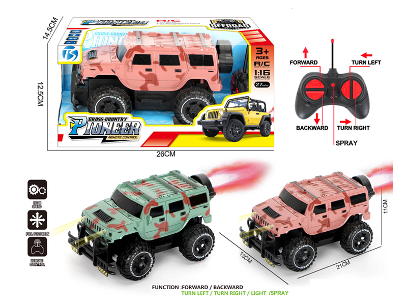 5Ch R/C Camo Off-Road Hummer With Light And Spray