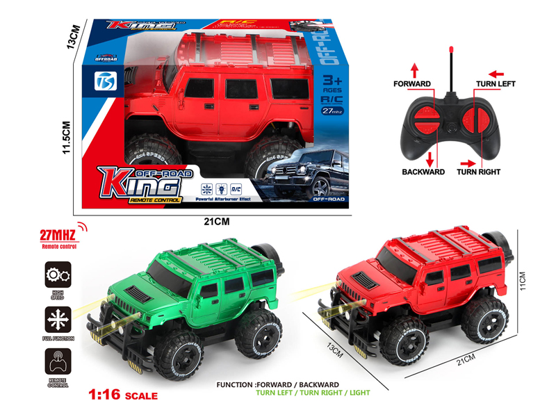 4Ch R/C Transparent Off-Road Hummer With Light