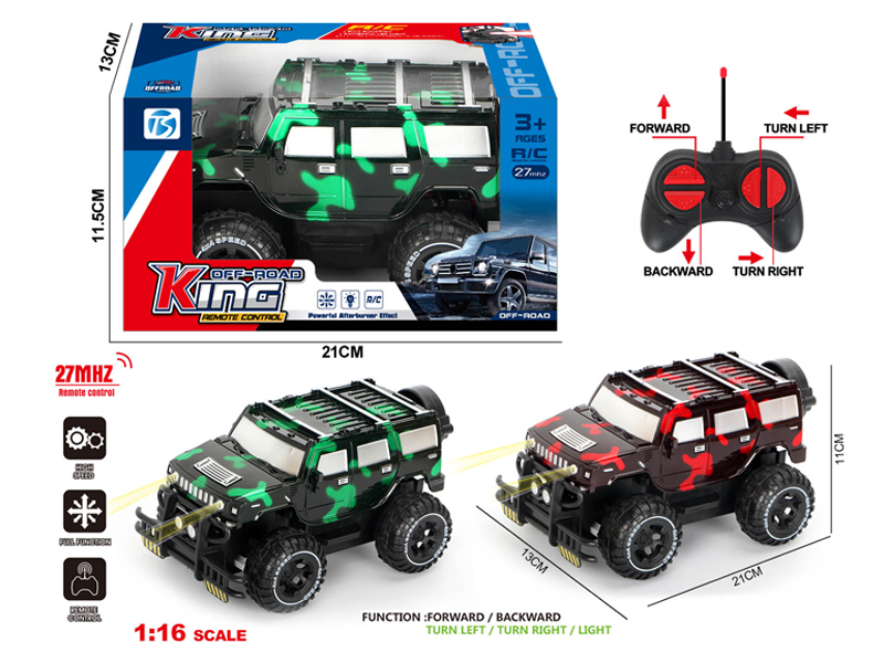 4Ch R/C Transparent Camouflage Off-Road Hummer With Light