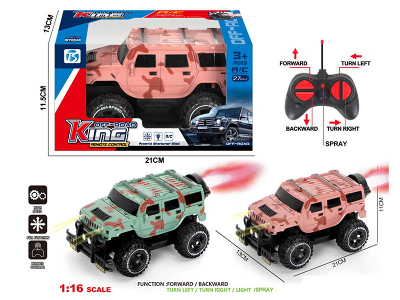 5Ch R/C Camo Off-Road Hummer With Light And Spray