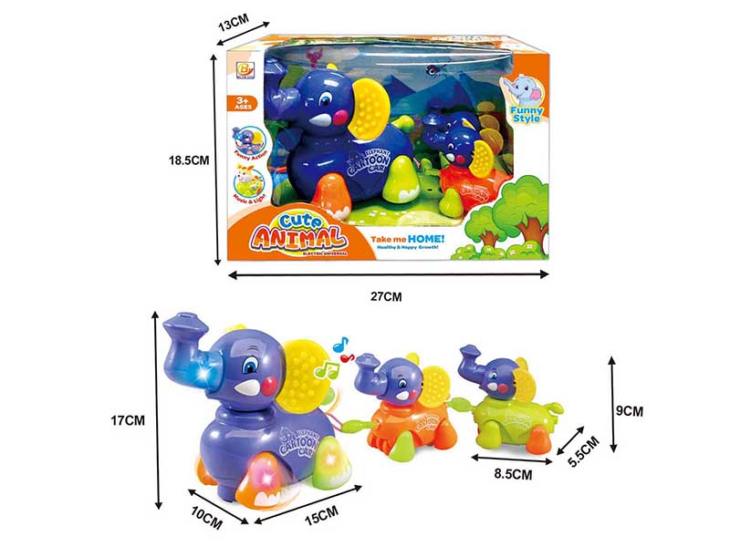 B/O Go And Bump Elephant Drag Baby Elephant