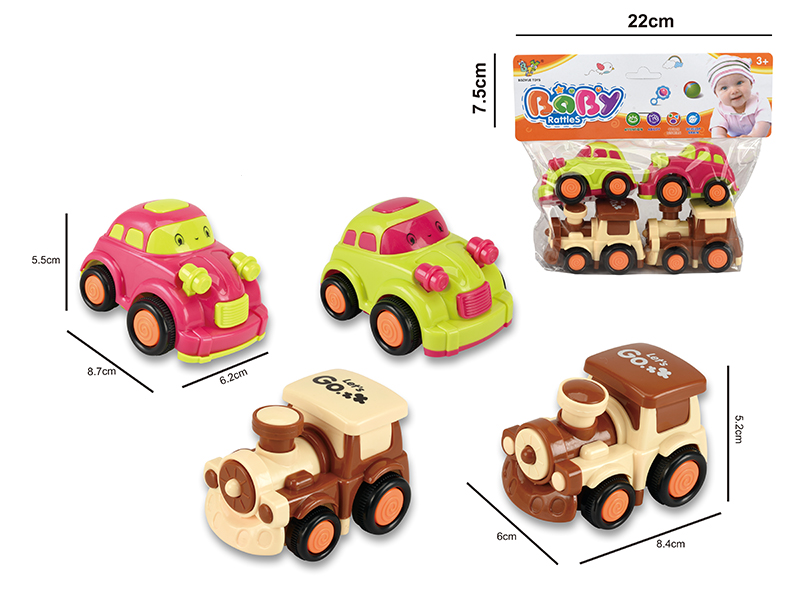 Friction Cartoon Car 4pcs