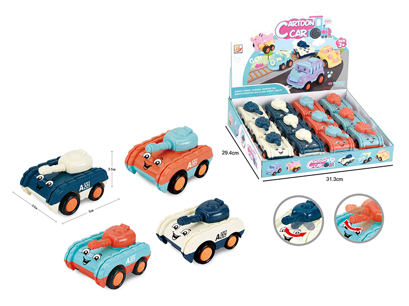 Friction Cartoon Tank 12pcs