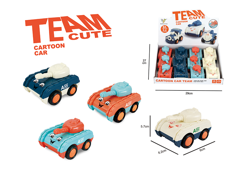 Friction Cartoon Tank 12pcs