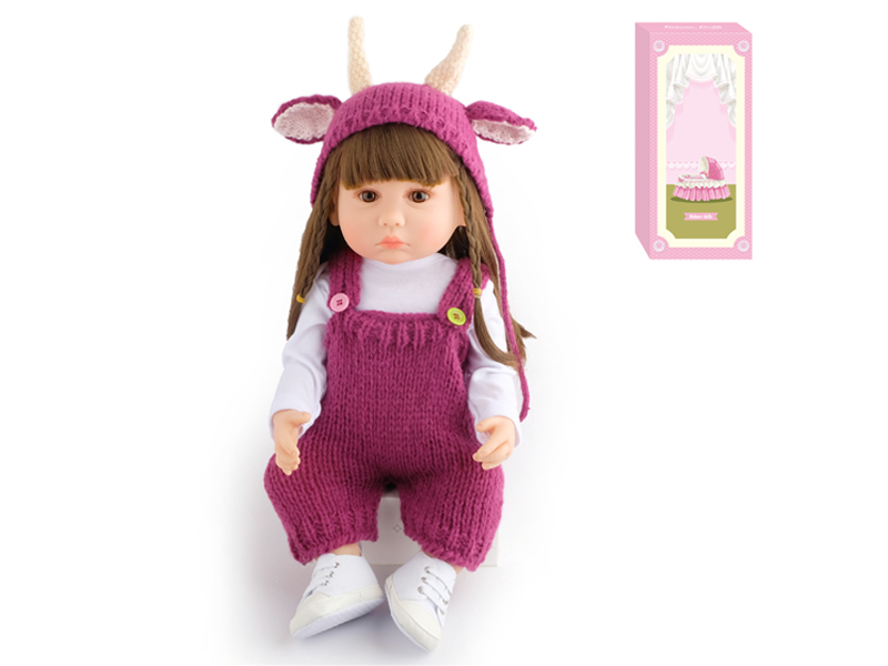 55Cm Simulation Soft Plastic Doll (Wig Cover) With Bottle+ Magnetic Pacifier+Diaper+Birth Card