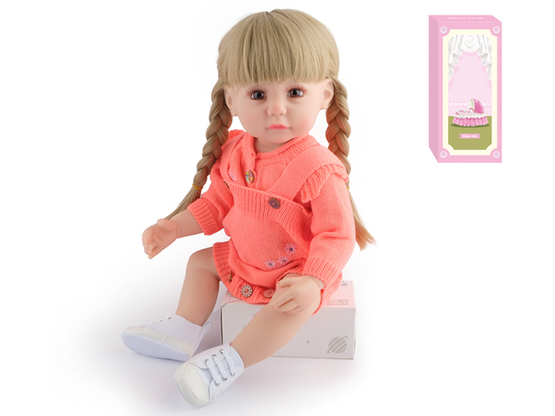 55Cm Simulation Soft Plastic Doll (Wig Cover) With Bottle+ Magnetic Pacifier+Diaper+Birth Card