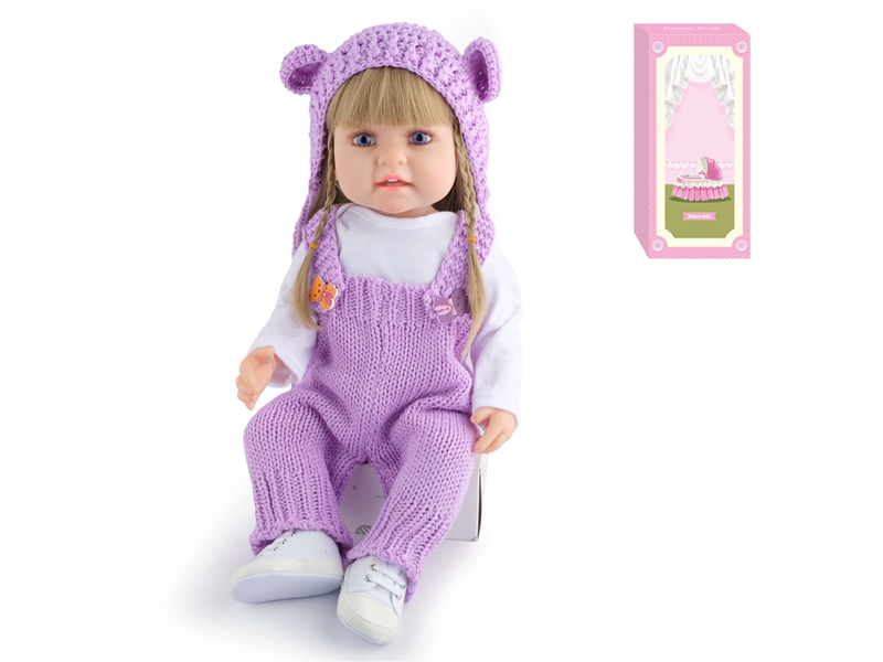 55Cm Simulation Soft Plastic Doll (Wig Cover) With Bottle+ Magnetic Pacifier+Diaper+Birth Card