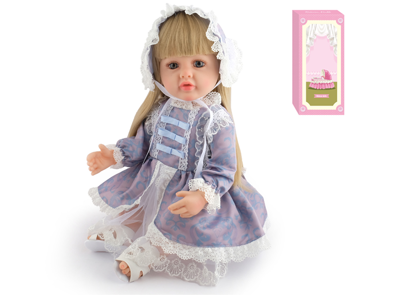 55Cm Simulation Soft Plastic Doll (Wig Cover) With Bottle+ Magnetic Pacifier+Diaper+Birth Card