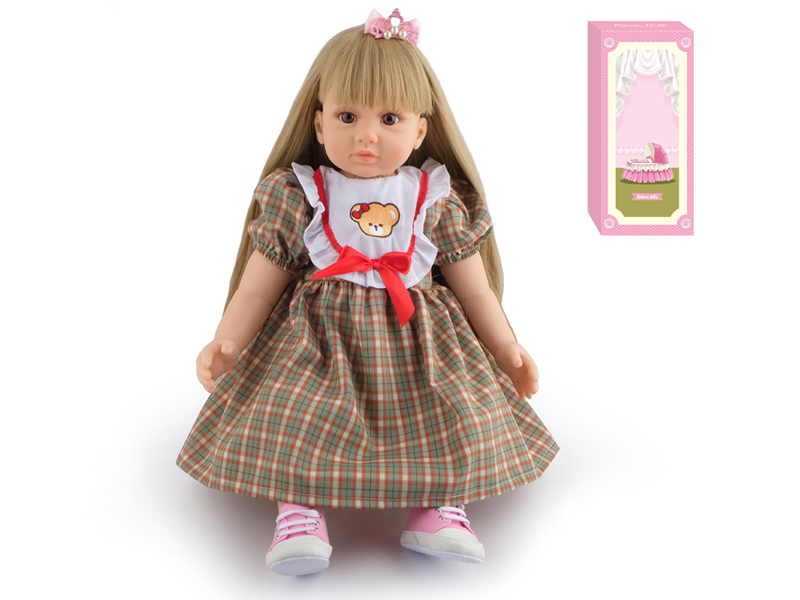 60Cm Simulation Soft Plastic Doll (Wig Cover) With Bottle+ Magnetic Pacifier+Diaper+Birth Card+Shoes