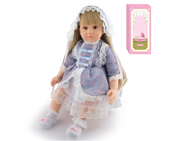 60Cm Simulation Soft Plastic Doll (Wig Cover) With Bottle+ Magnetic Pacifier+Diaper+Birth Card+Shoes
