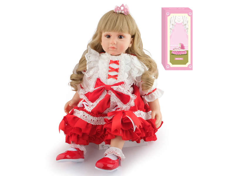 60Cm Simulation Soft Plastic Doll (Wig Cover) With Bottle+ Magnetic Pacifier+Diaper+Birth Card+Shoes