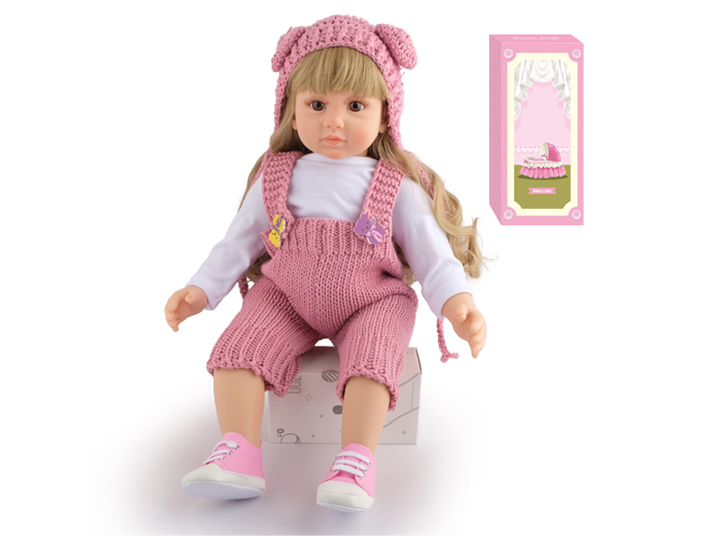 60Cm Simulation Soft Plastic Doll (Wig Cover) With Bottle+ Magnetic Pacifier+Diaper+Birth Card+Shoes