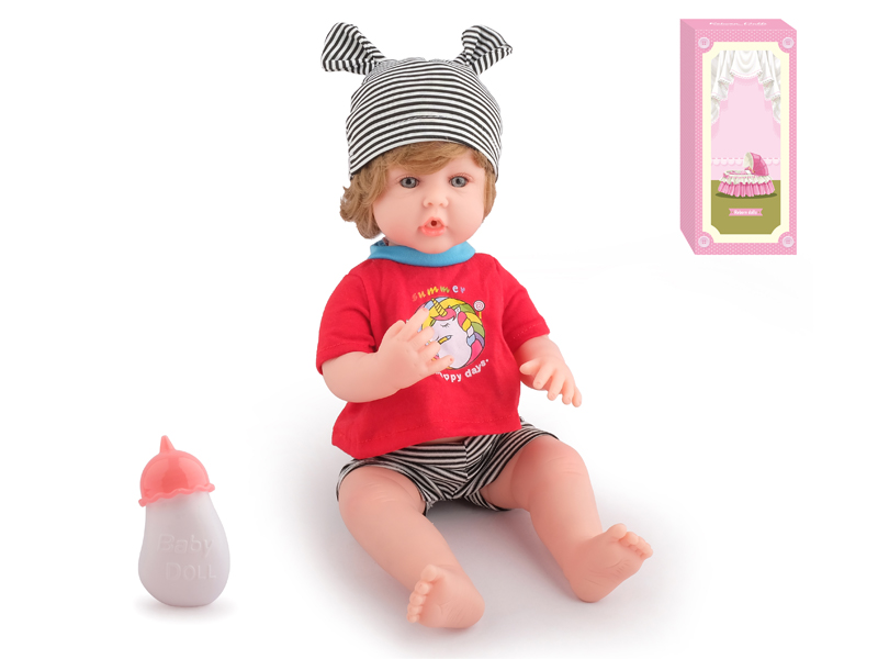 38Cm Soft Plastic Doll With Ic 12 Sound (Drinking Water And Urinating)+Pacifier+Water Bottle+Diaper+Birth Card