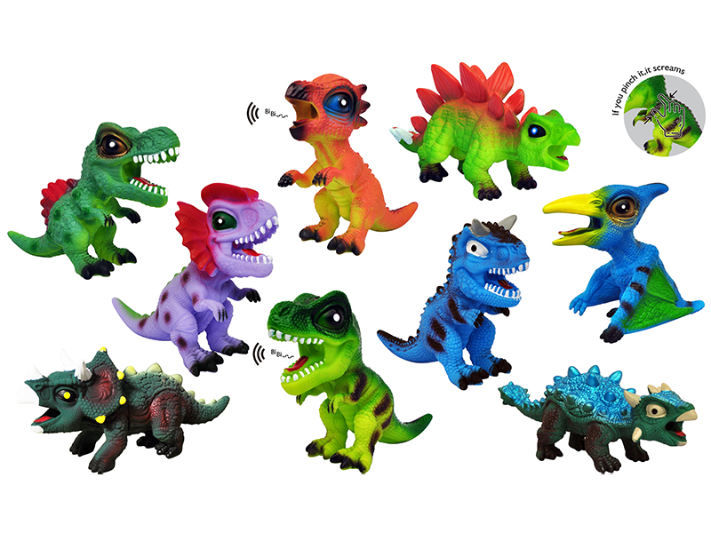 Q Version Cartoon Vinyl Dinosaur+Bb Whistle