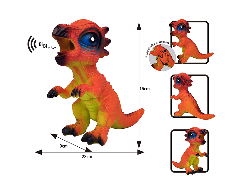 Q Version Cartoon Vinyl Pachycephalosaur+Bb Whistle