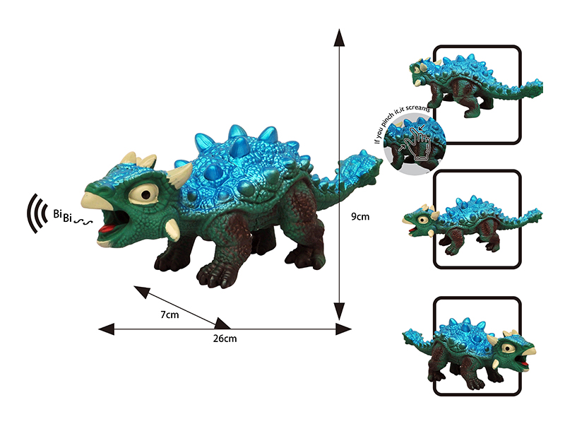 Q Version Cartoon Vinyl Ankylosaurus Rex+Bb Whistle