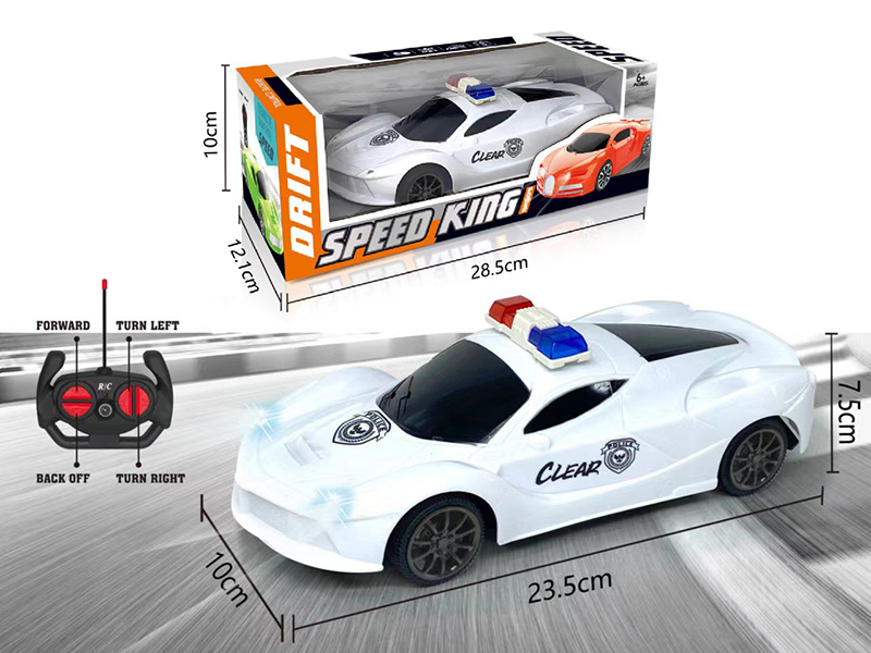 1:18 4-Channel Remote Control Police Car With Light