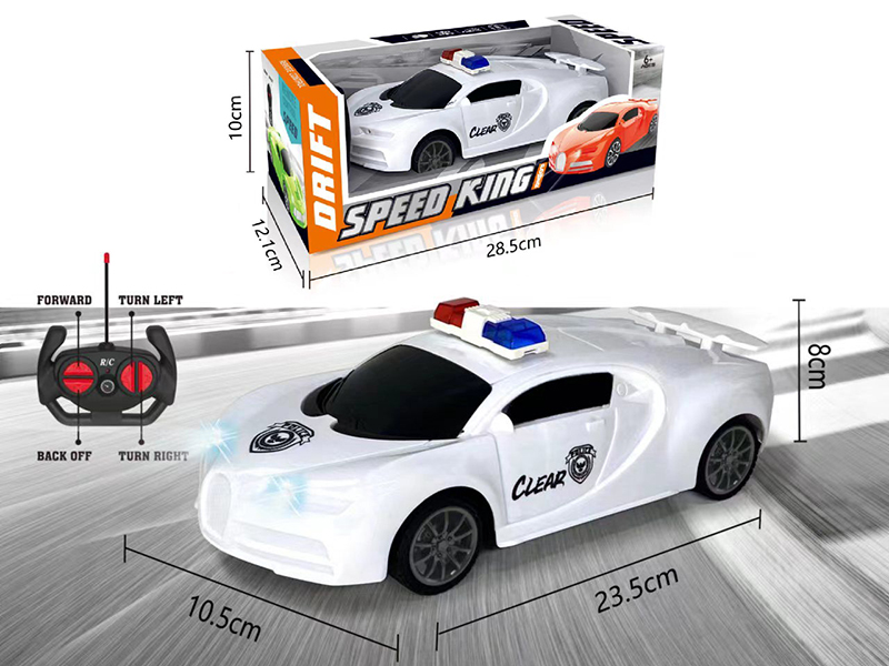 1:18 4-Channel Remote Control Police Car With Light