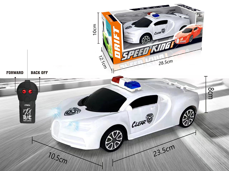 1:18 2-Channel Remote Control Police Car With Light