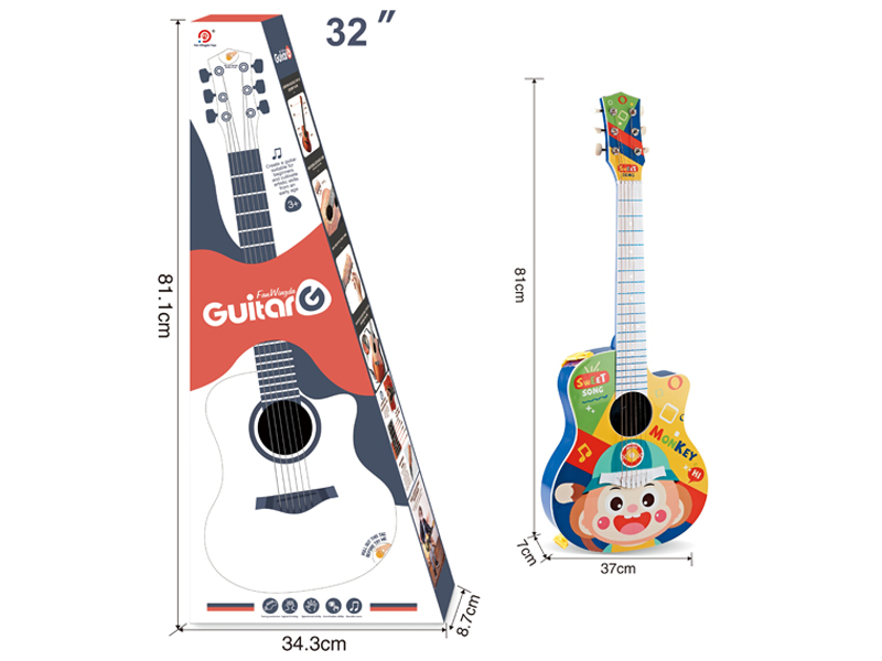 32 Inch Cartoon Folk Guitar Toy