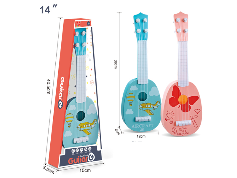 14 Inch Cartoon Butterfly Aircraft Guitar Toy