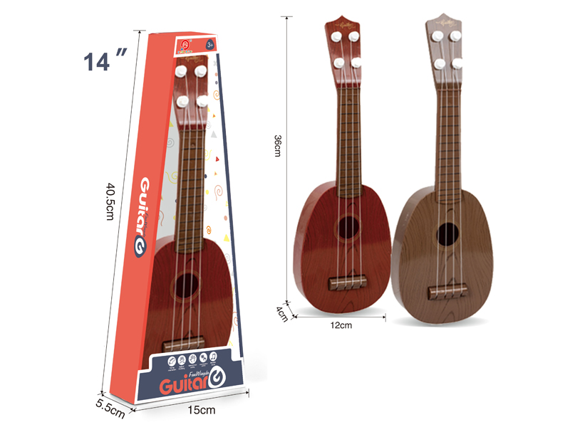 14 Inch Simulated Wood Grain Guitar Toy