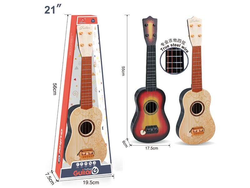 21 Inch Genuine Steel Wire Wood Grain Guitar Toy