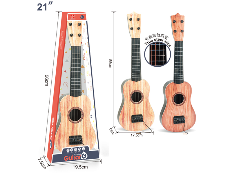 21 Inch Genuine Steel Wire Wood Grain Guitar Toy