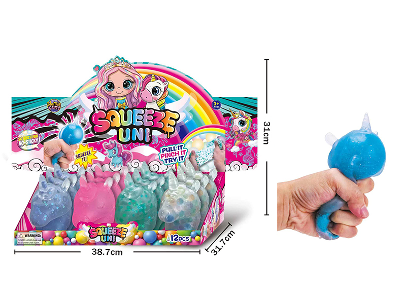 Squeeze Unicorn Toys (With Glitter)12pcs